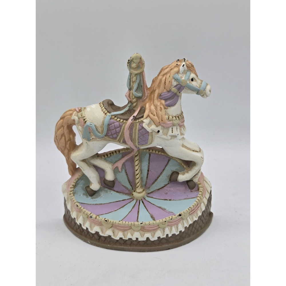 Emson Cast Iron Carousel Horse Door Stop Hand Painted Rustic Carnival